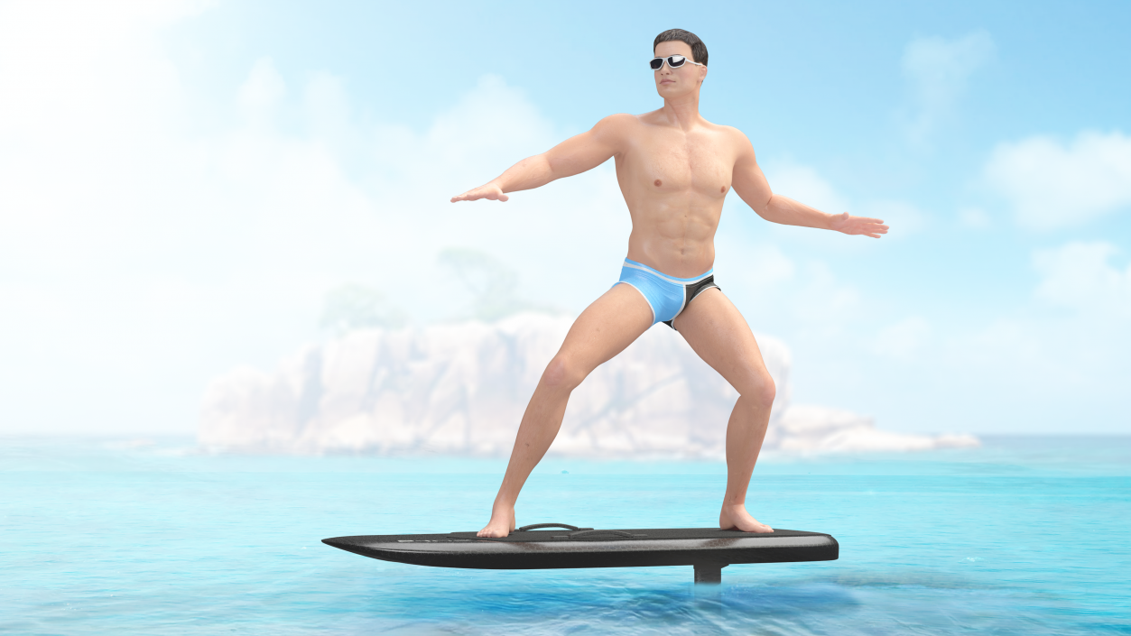 Man on Fliteboard 3D