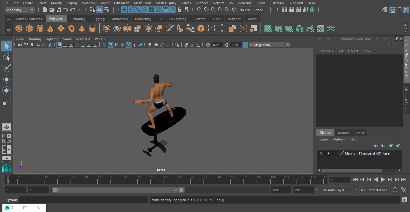 Man on Fliteboard 3D