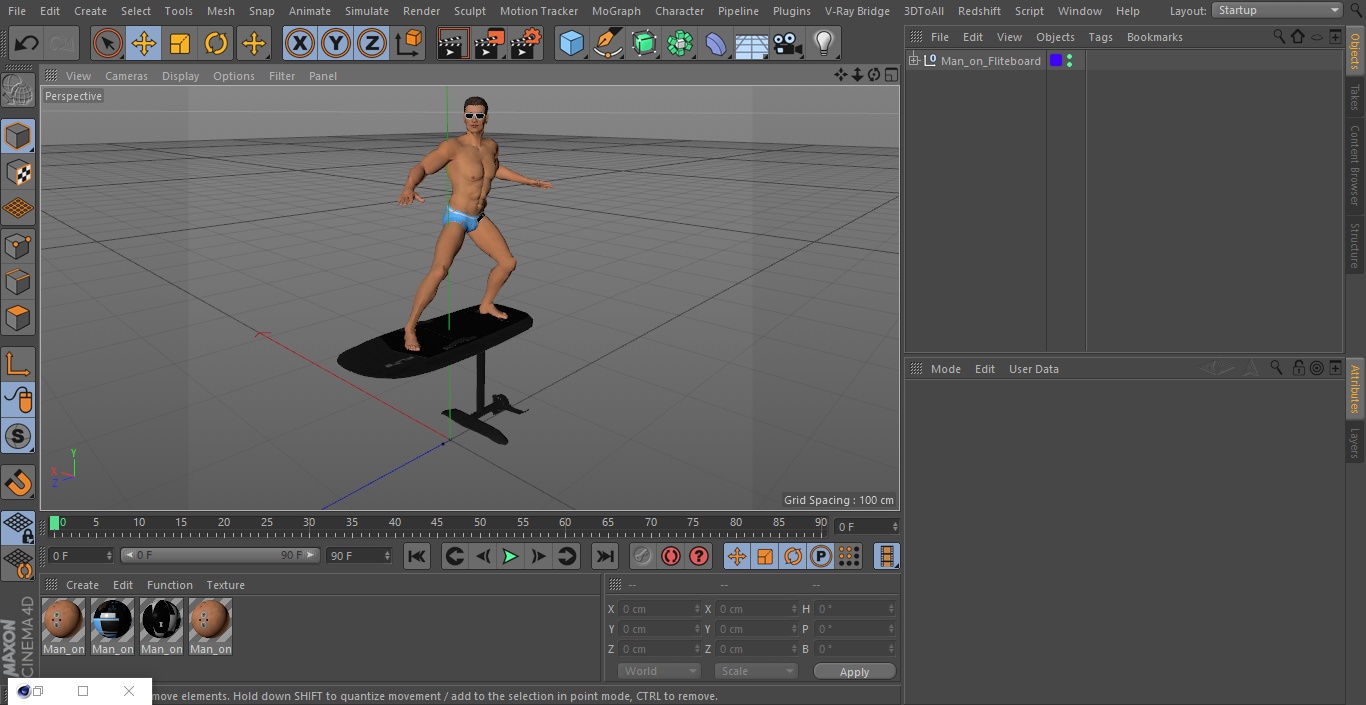 Man on Fliteboard 3D