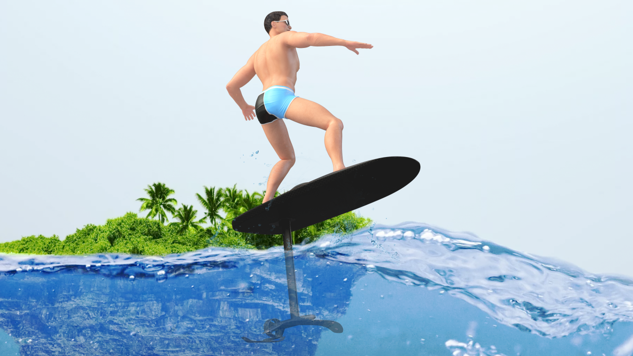 Man on Fliteboard 3D