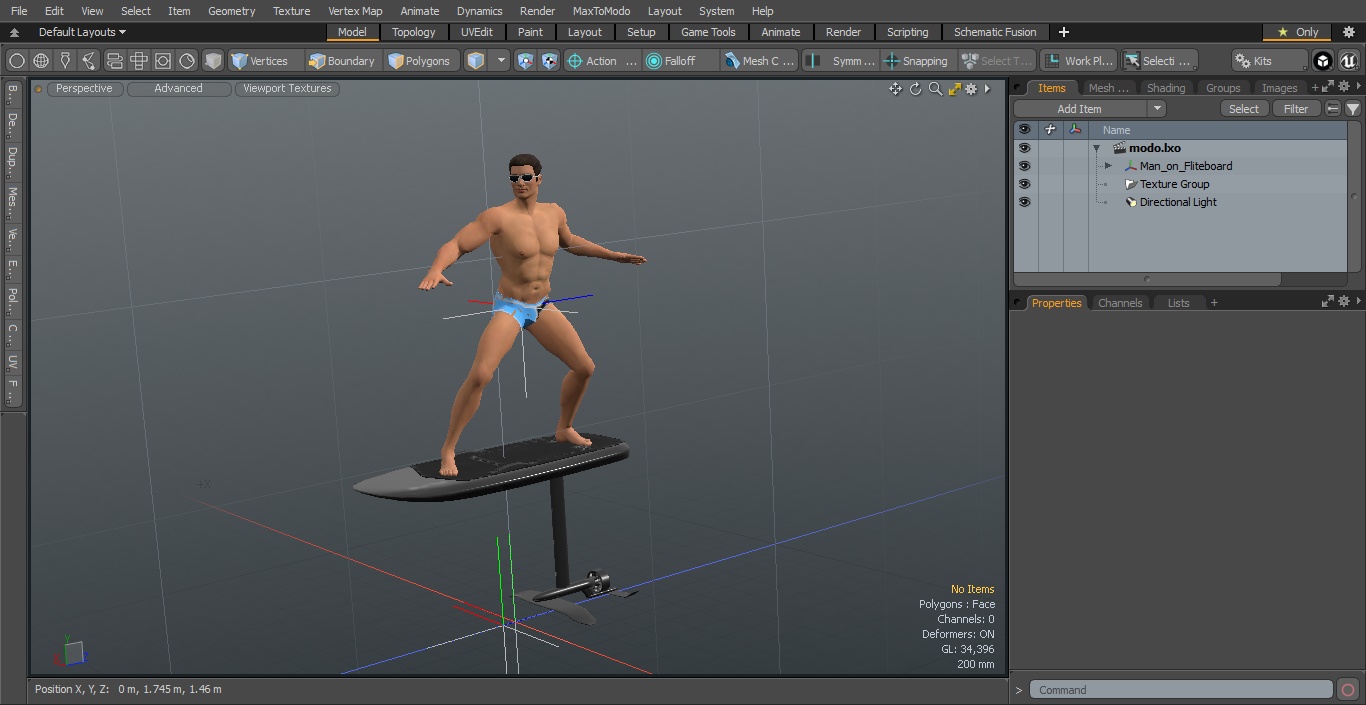 Man on Fliteboard 3D