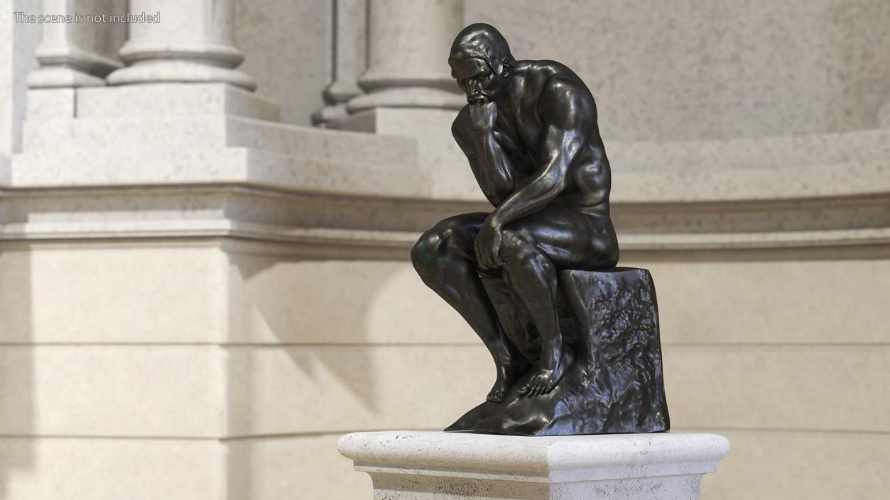 3D model The Thinker Statue Bronze