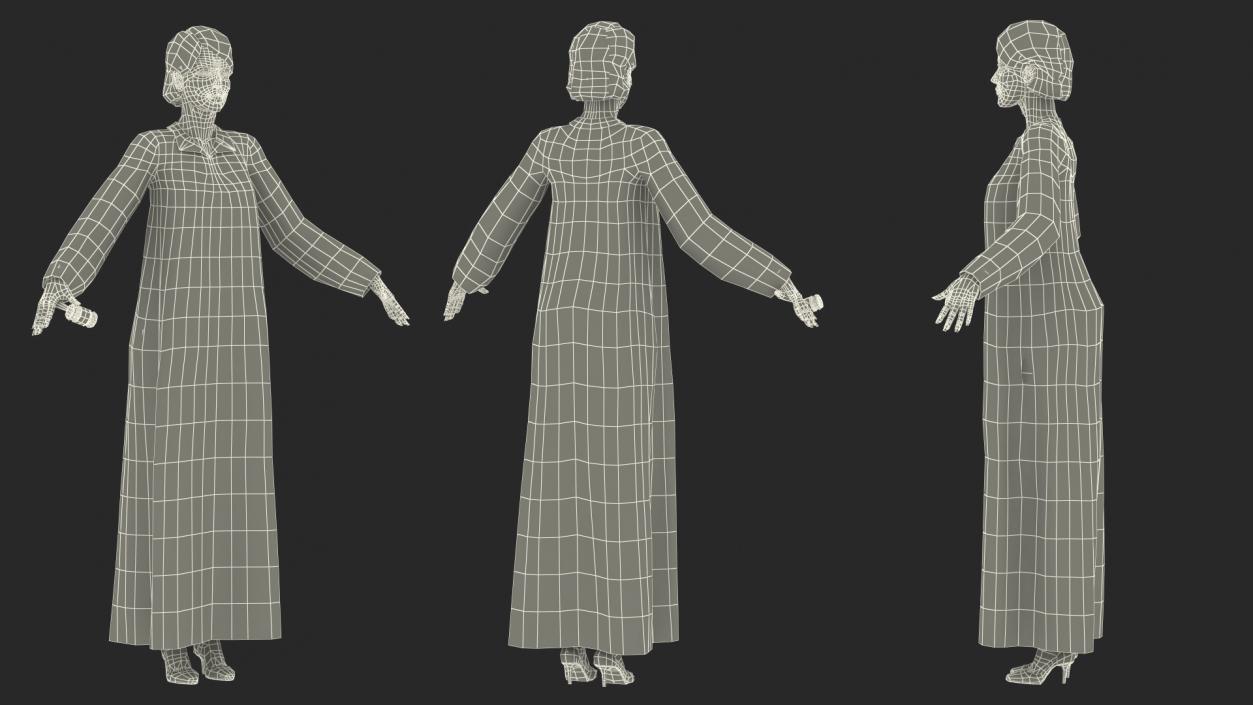 3D model Female Judge with Gavel T Pose