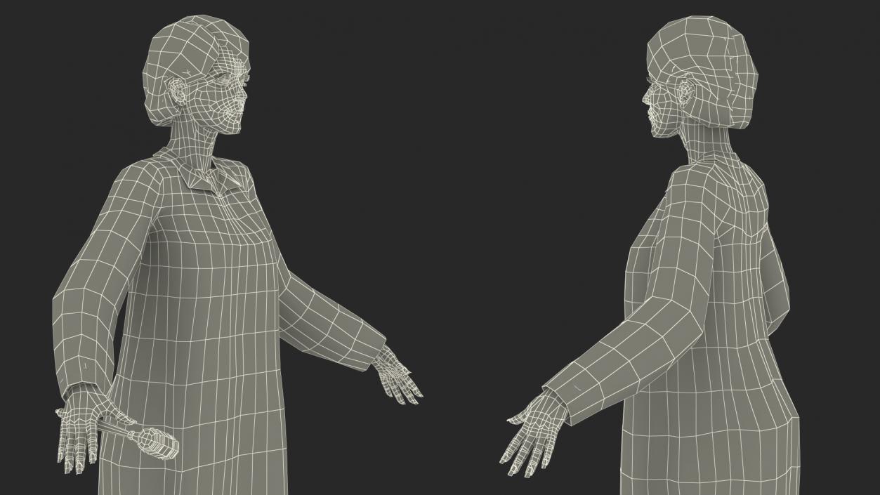 3D model Female Judge with Gavel T Pose