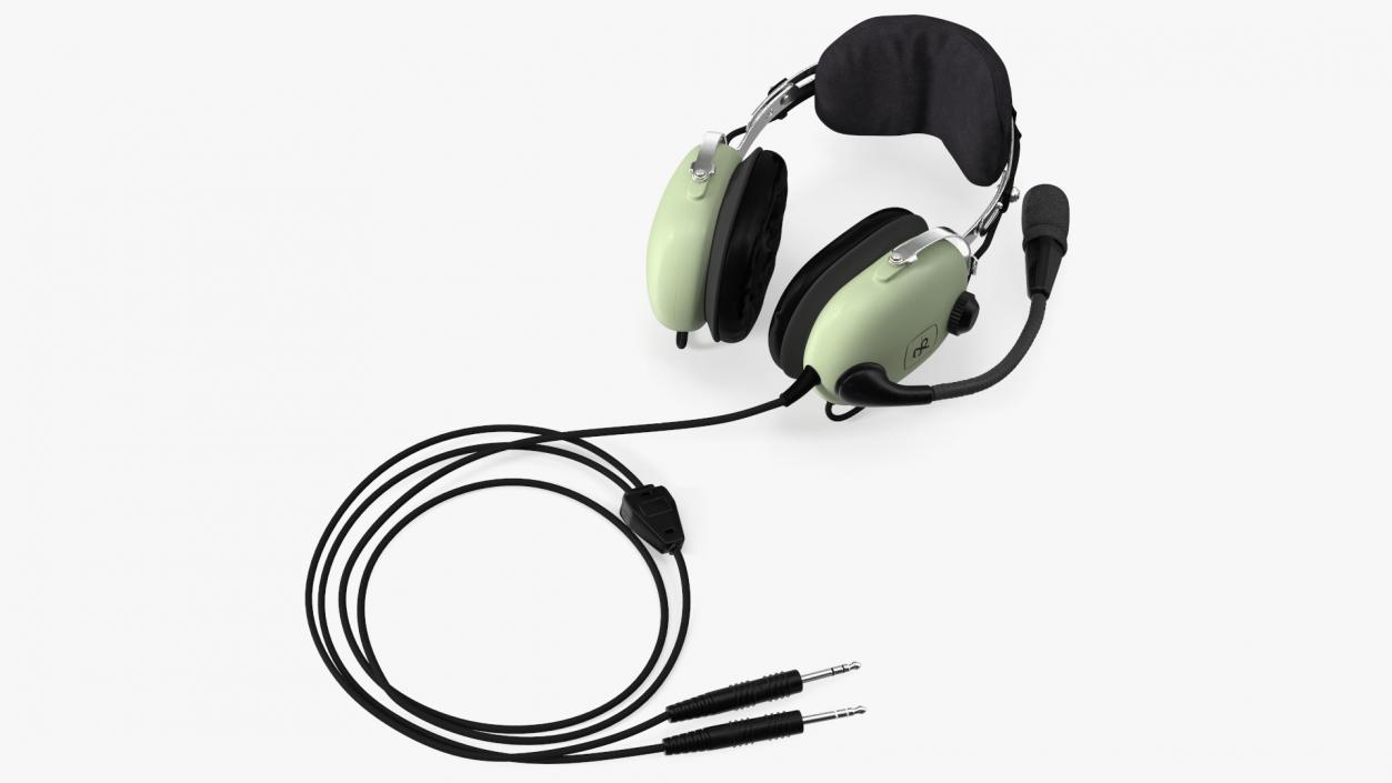 3D Aviation Headset David Clark Lies Pose model