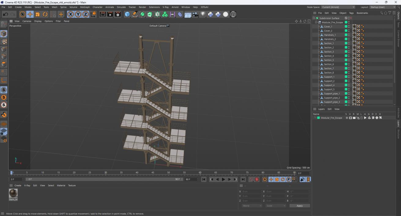 Modular Fire Escape 3D model