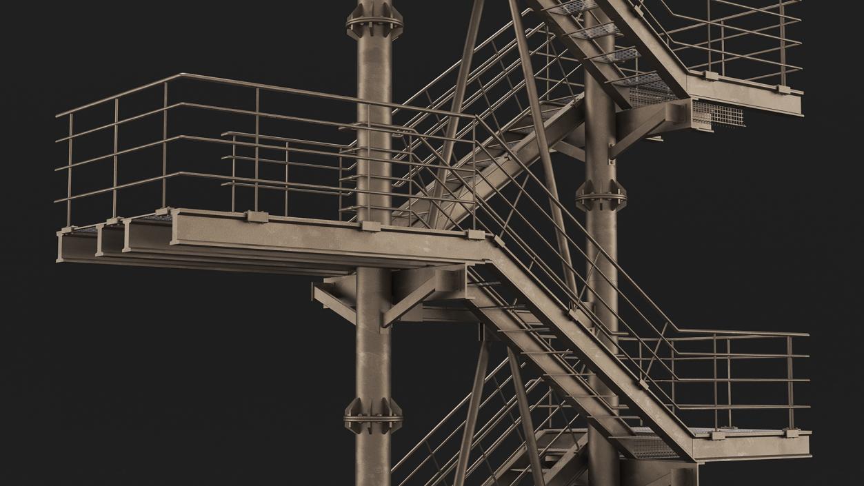 Modular Fire Escape 3D model