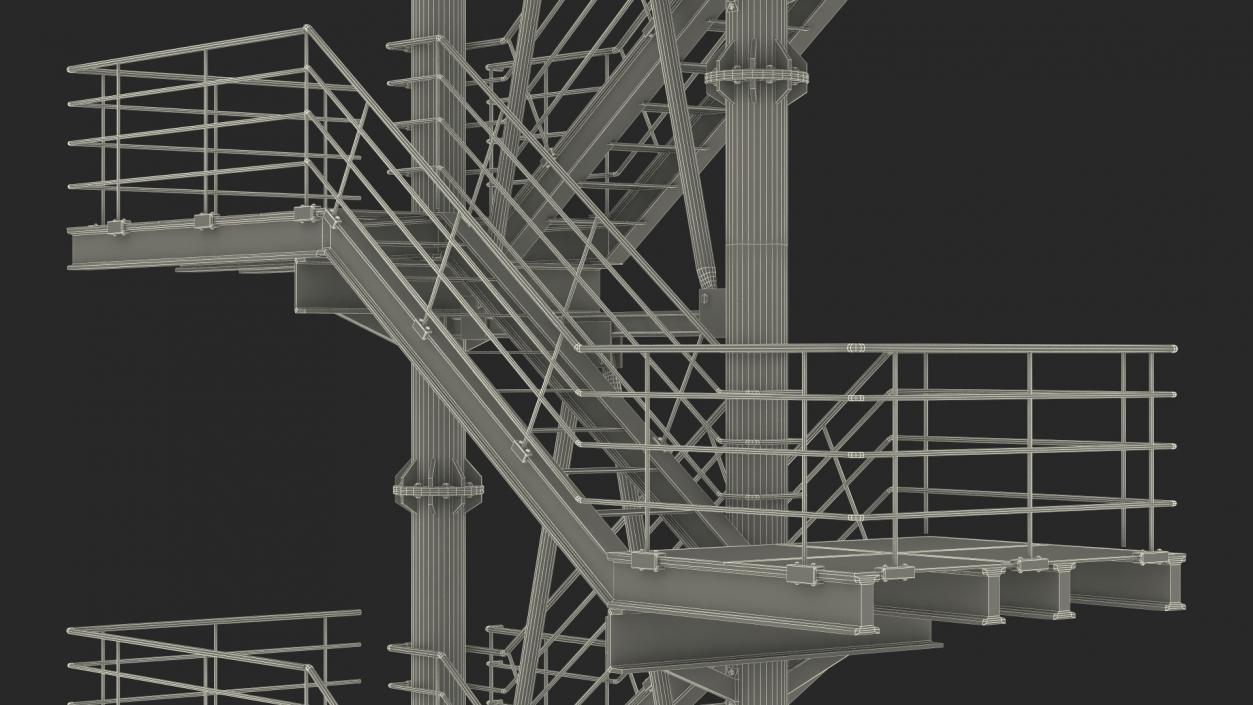 Modular Fire Escape 3D model