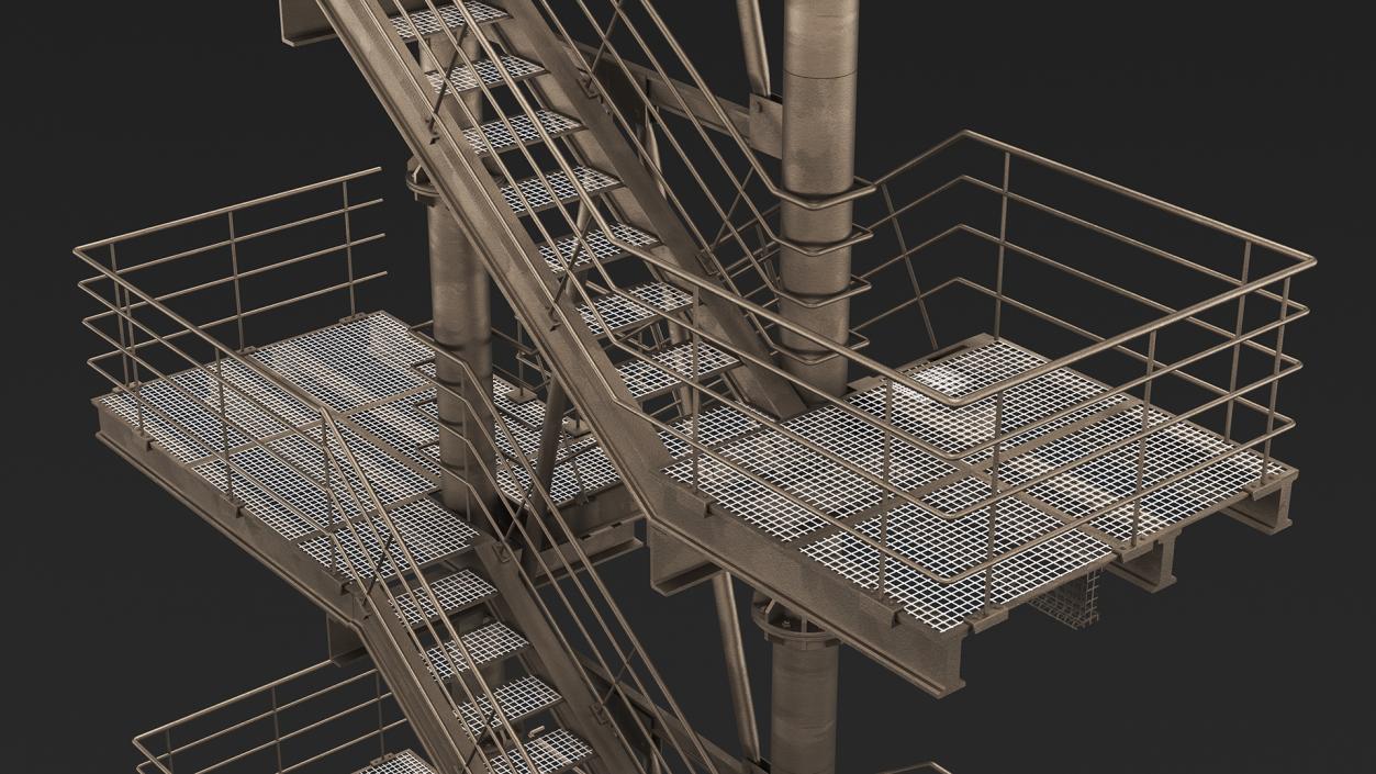 Modular Fire Escape 3D model