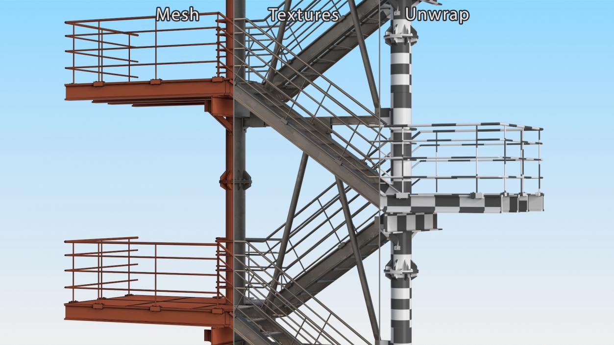 Modular Fire Escape 3D model