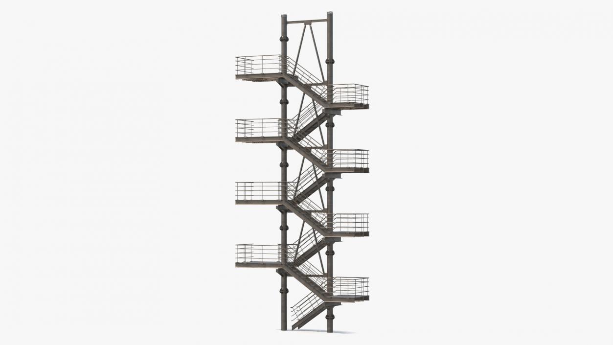 Modular Fire Escape 3D model