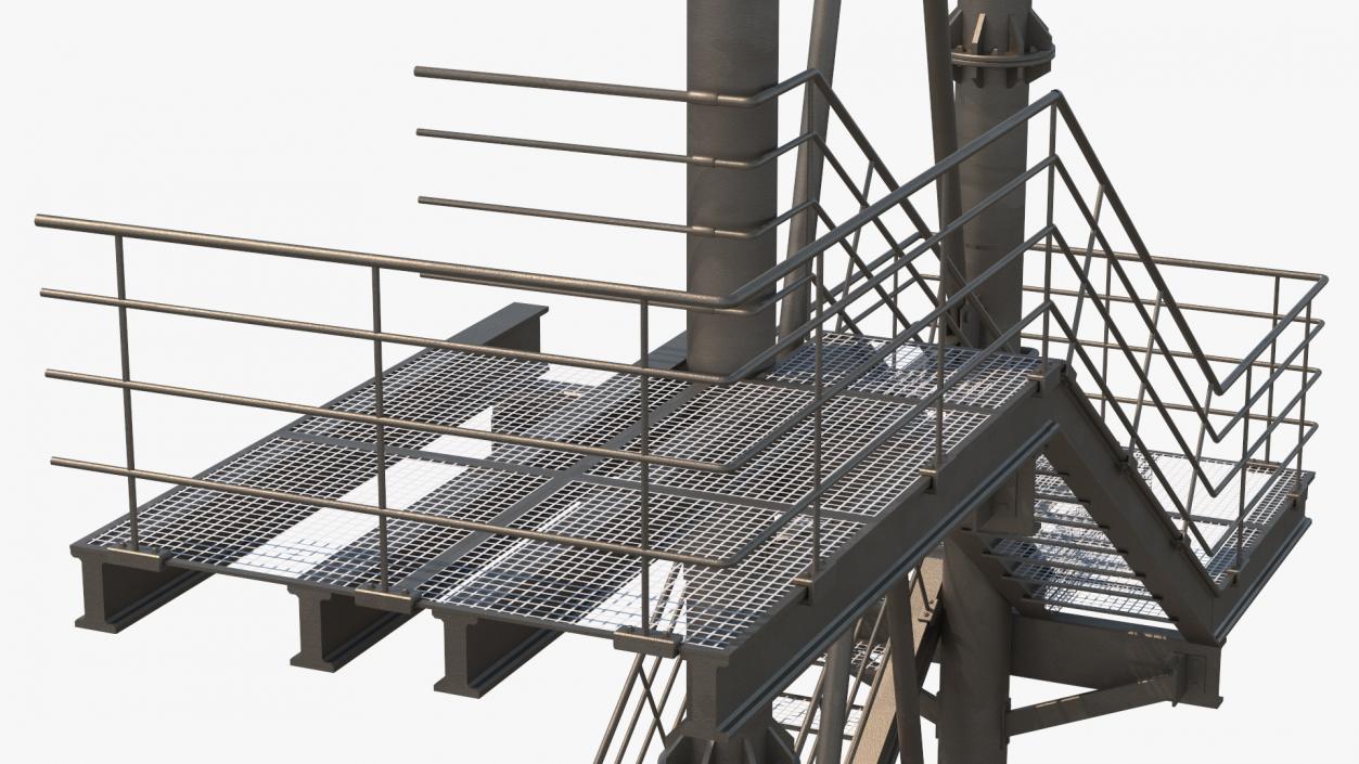 Modular Fire Escape 3D model