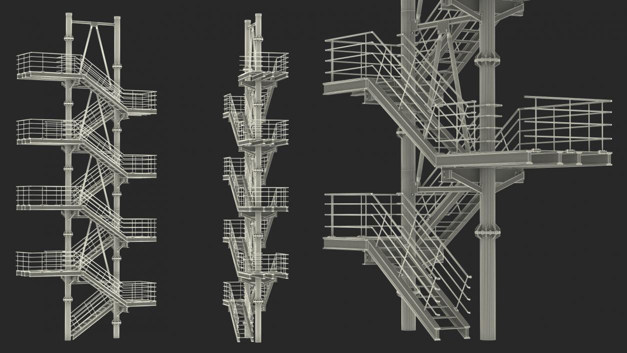 Modular Fire Escape 3D model