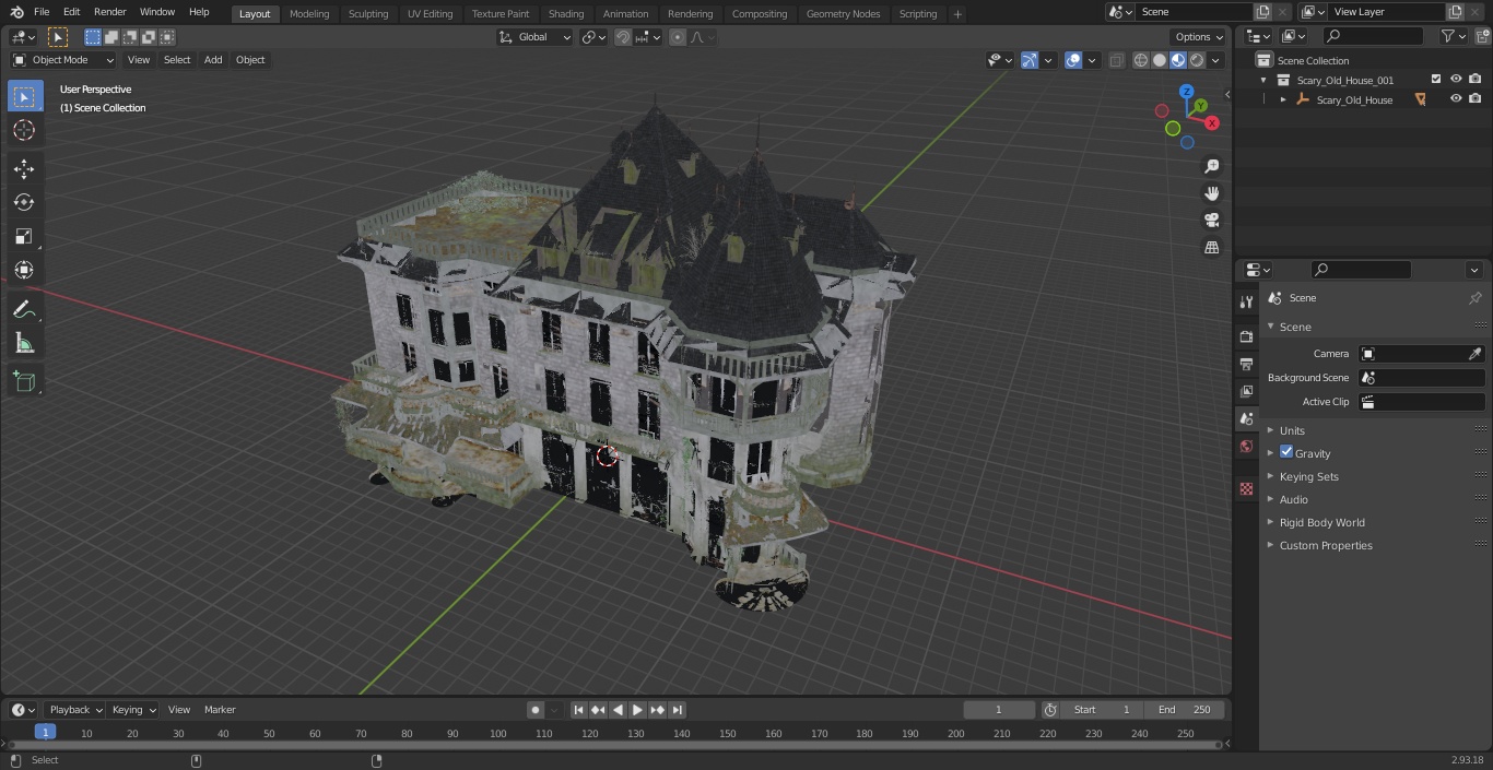 3D model Scary Old House