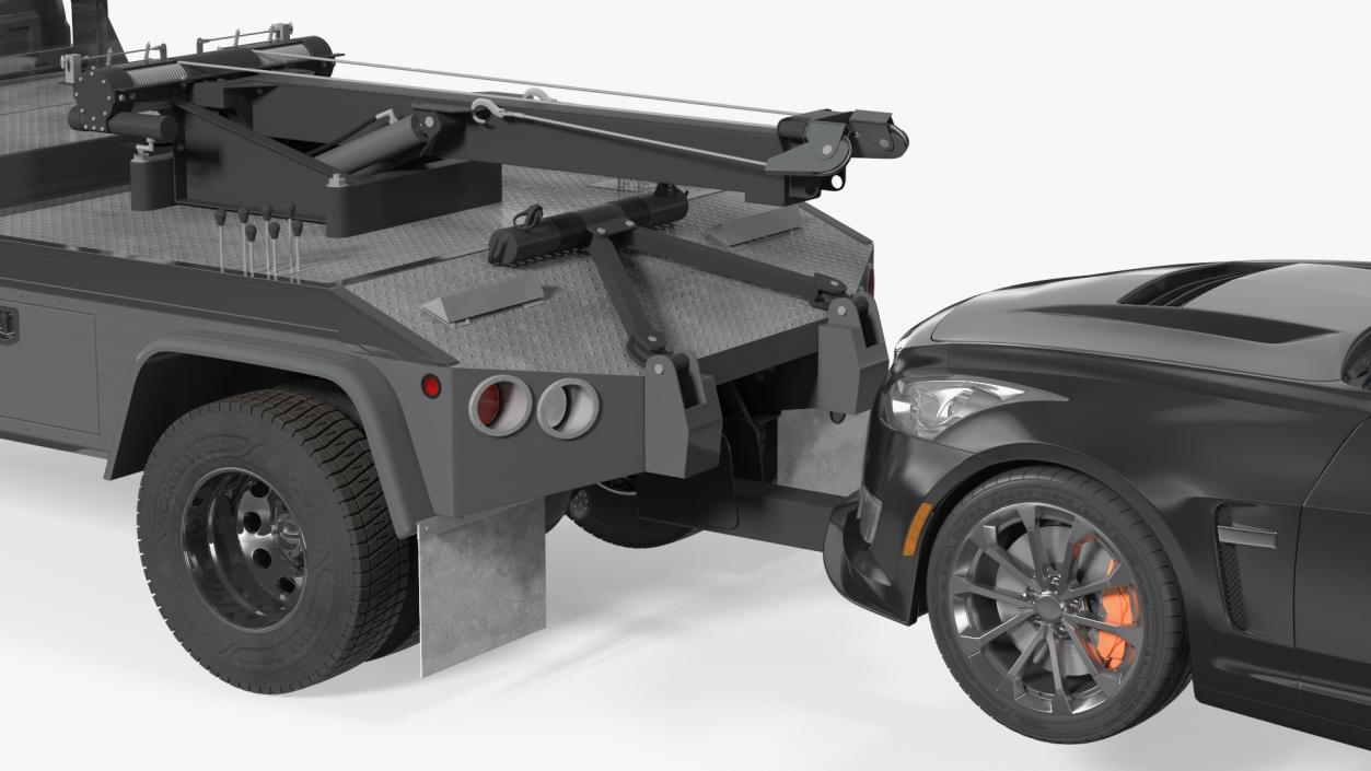 3D Car Tow Truck with Transportable Car Rigged model