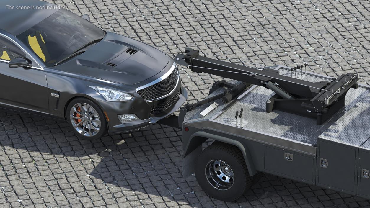 3D Car Tow Truck with Transportable Car Rigged model