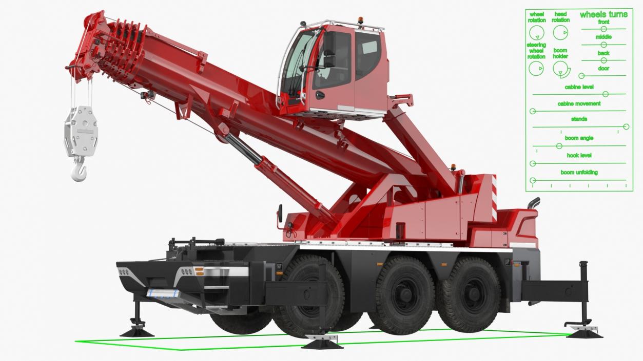 3D model Compact Mobile Crane Generic Rigged