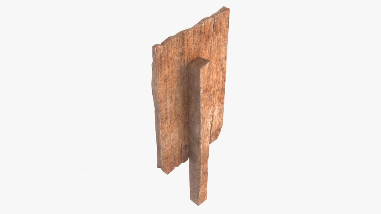 3D Aged Wooden Rural Road Signpost Mockup model