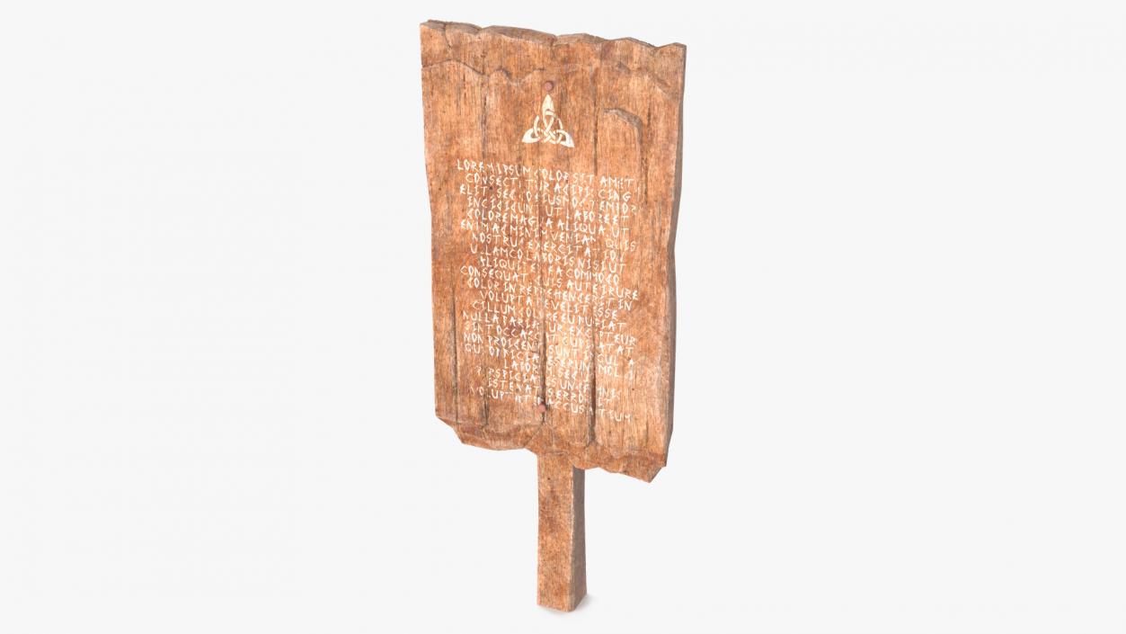 3D Aged Wooden Rural Road Signpost Mockup model