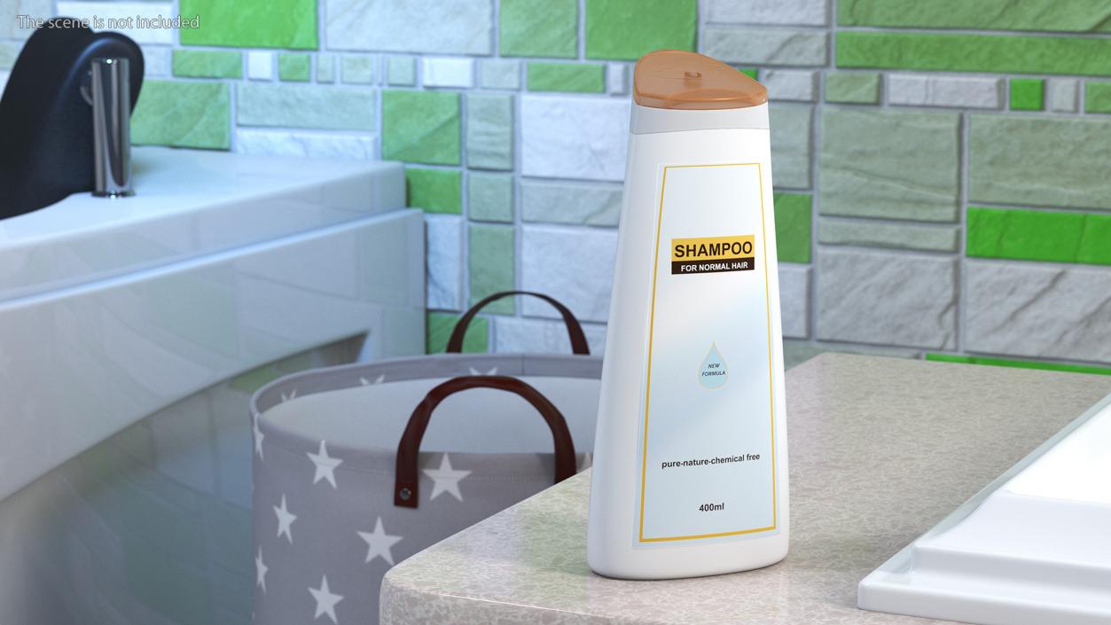 3D model Shampoo Bottle Triangle Long Shape 400ml