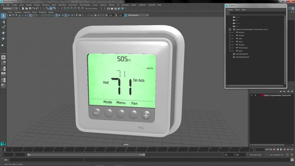 3D Digital Programmable Thermostat