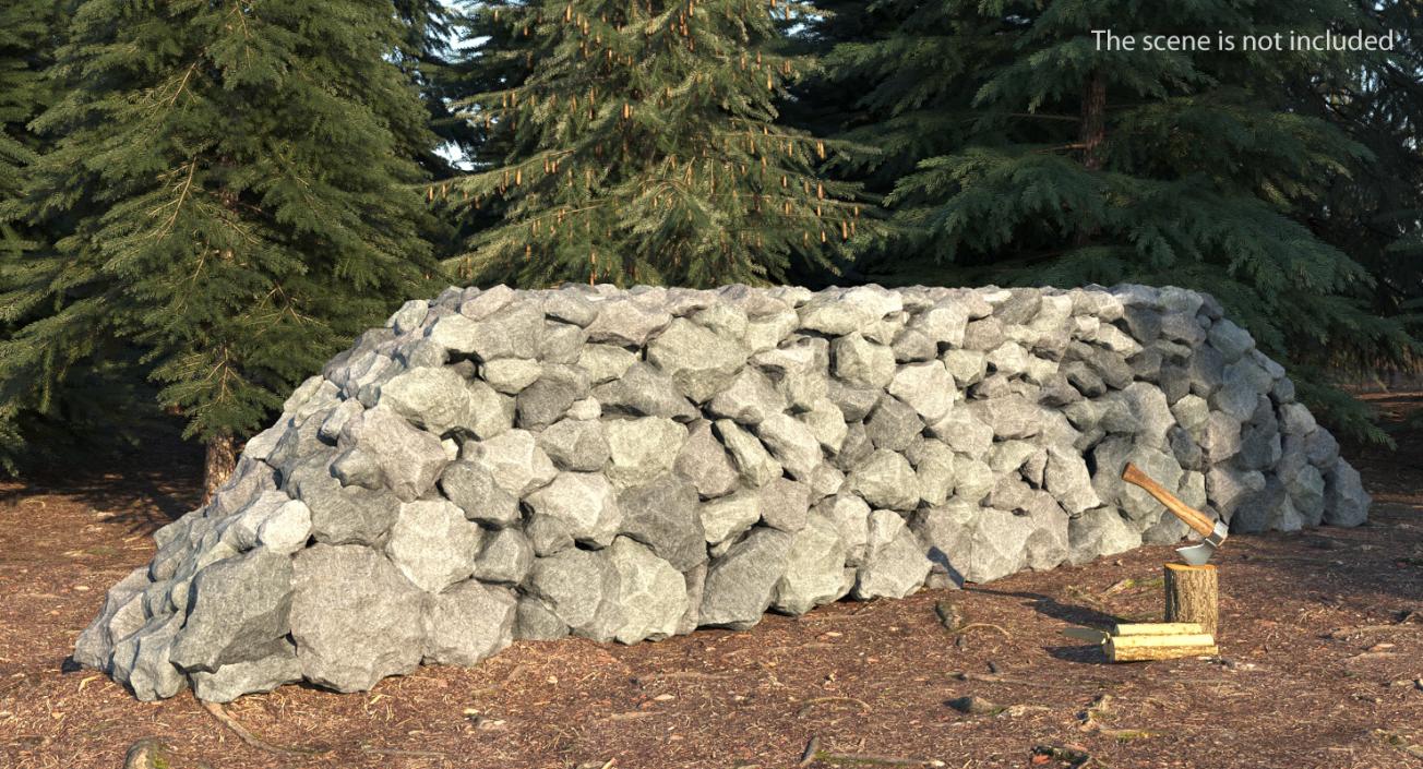 Stone Wall End Segment 3D