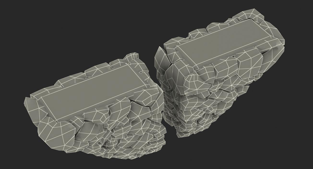 Stone Wall End Segment 3D