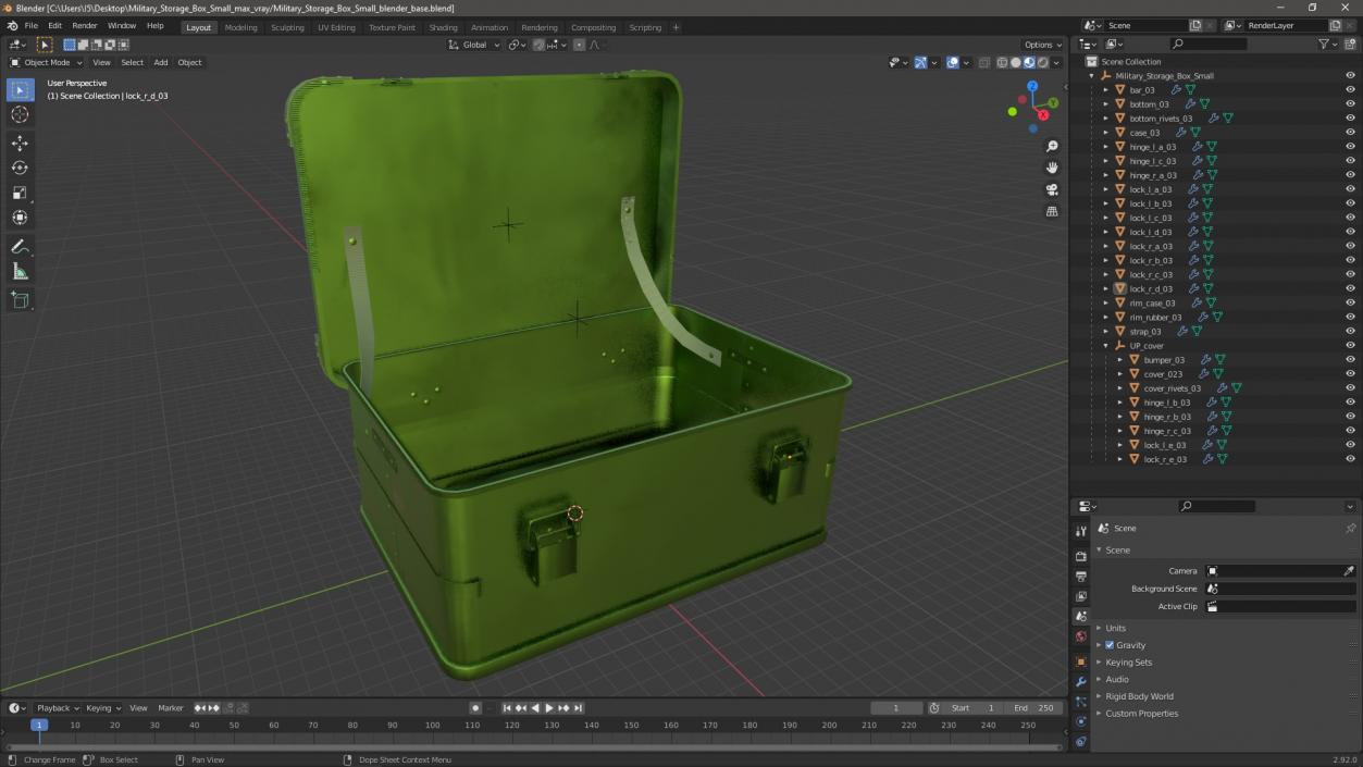 3D Military Storage Box Small 2 model