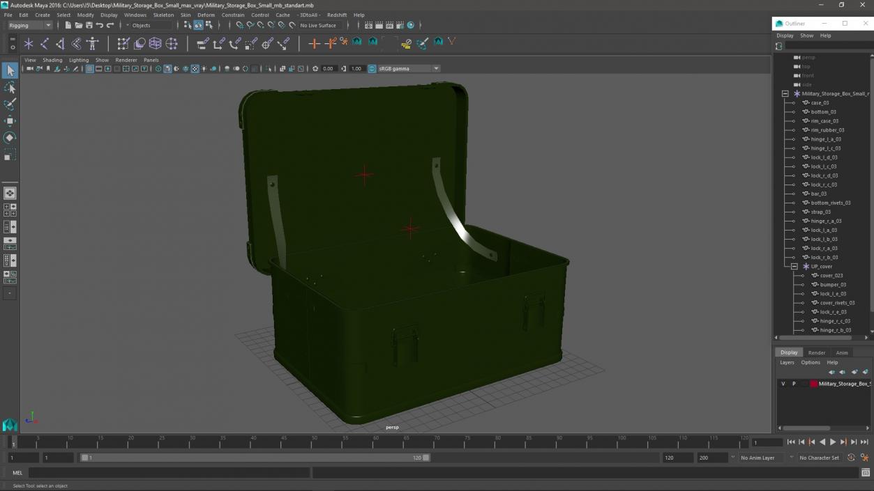 3D Military Storage Box Small 2 model