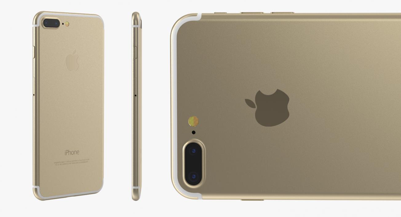 3D IPhone 7 Plus Gold model