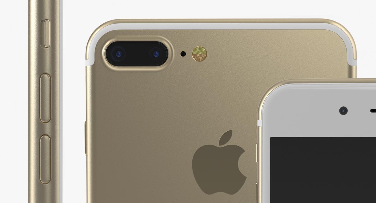 3D IPhone 7 Plus Gold model