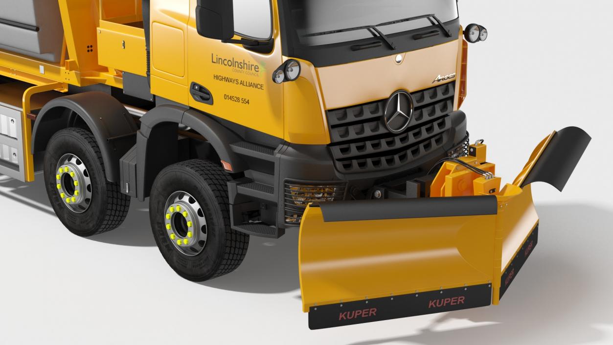 Mercedes Benz 8x6 Arocs Gritter Truck Rigged 3D model