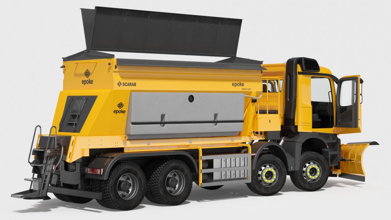 Mercedes Benz 8x6 Arocs Gritter Truck Rigged 3D model