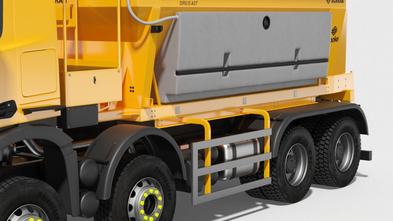 Mercedes Benz 8x6 Arocs Gritter Truck Rigged 3D model