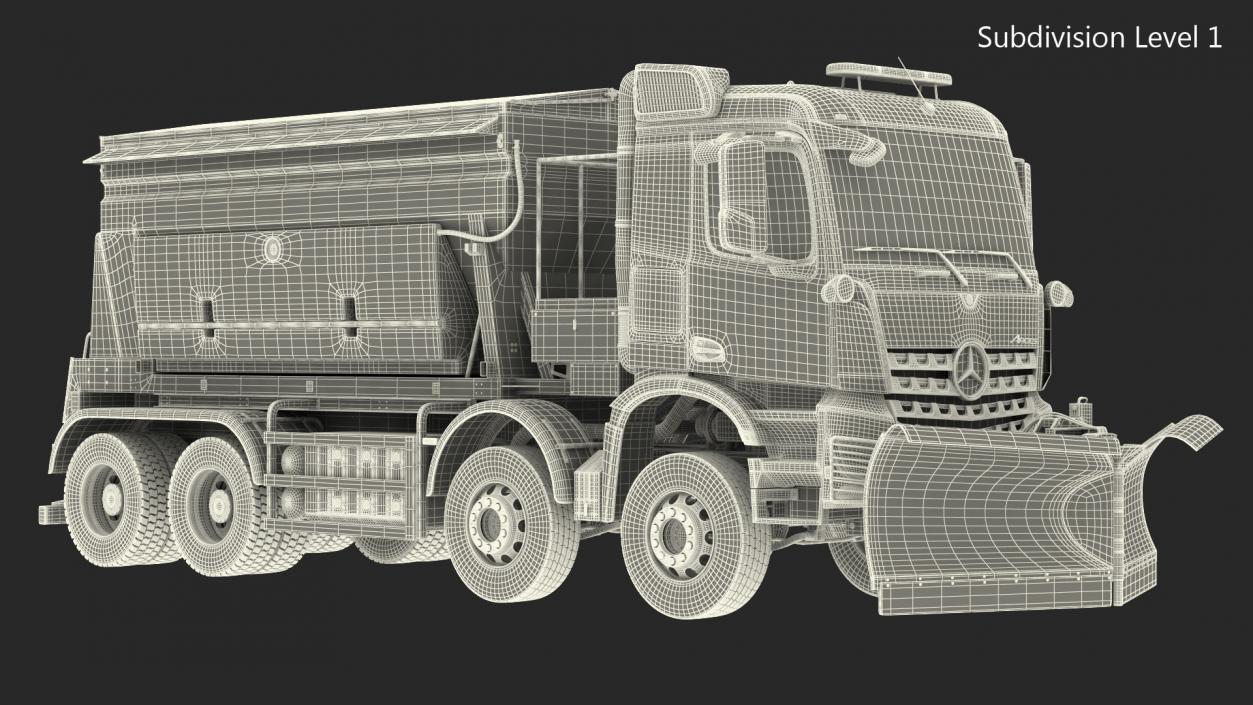 Mercedes Benz 8x6 Arocs Gritter Truck Rigged 3D model