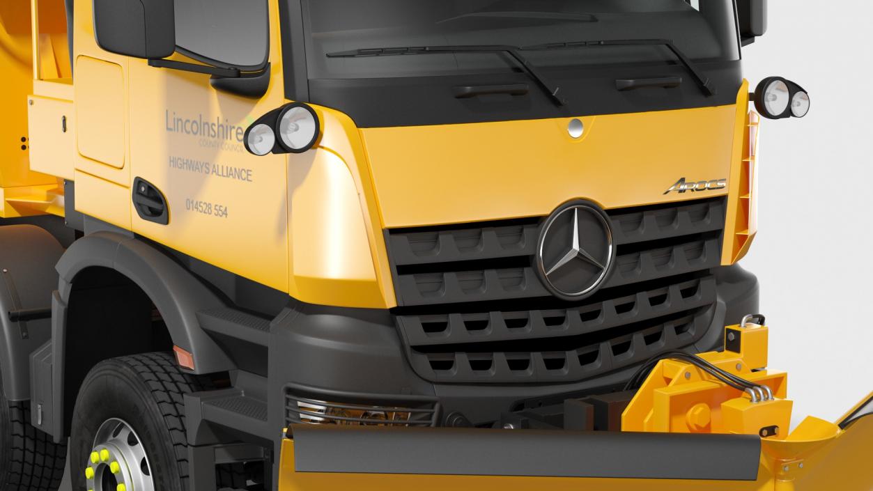 Mercedes Benz 8x6 Arocs Gritter Truck Rigged 3D model