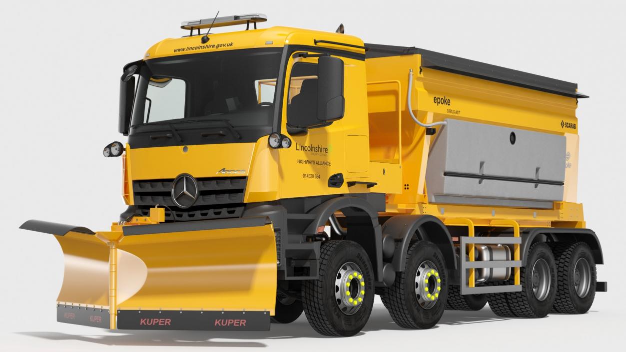 Mercedes Benz 8x6 Arocs Gritter Truck Rigged 3D model