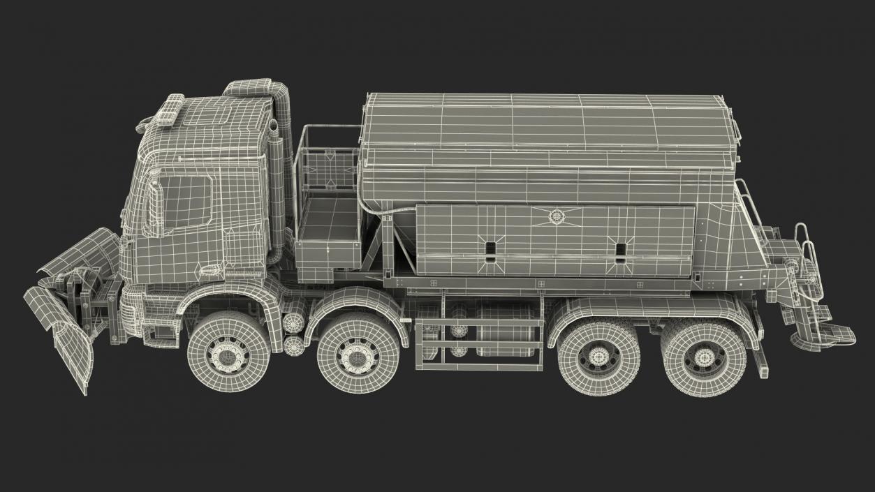 Mercedes Benz 8x6 Arocs Gritter Truck Rigged 3D model