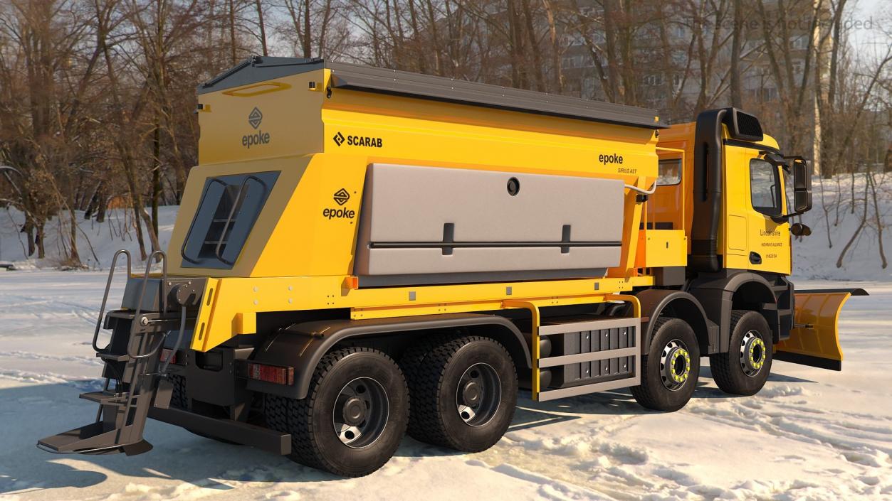 Mercedes Benz 8x6 Arocs Gritter Truck Rigged 3D model