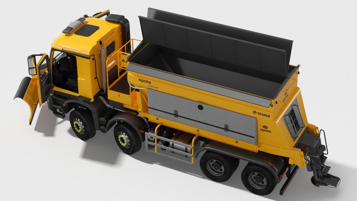 Mercedes Benz 8x6 Arocs Gritter Truck Rigged 3D model