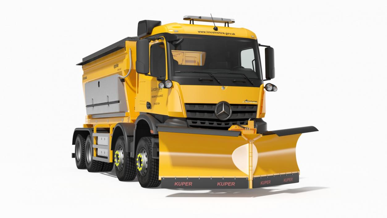 Mercedes Benz 8x6 Arocs Gritter Truck Rigged 3D model