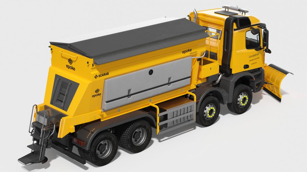 Mercedes Benz 8x6 Arocs Gritter Truck Rigged 3D model