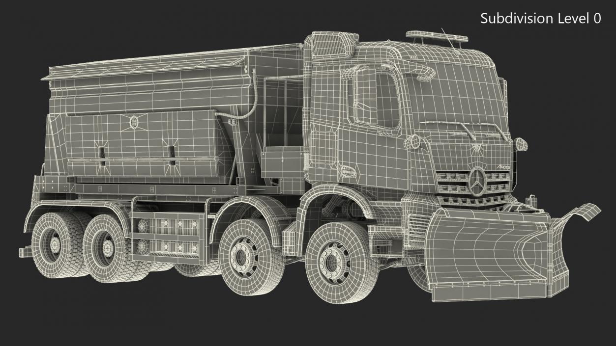 Mercedes Benz 8x6 Arocs Gritter Truck Rigged 3D model