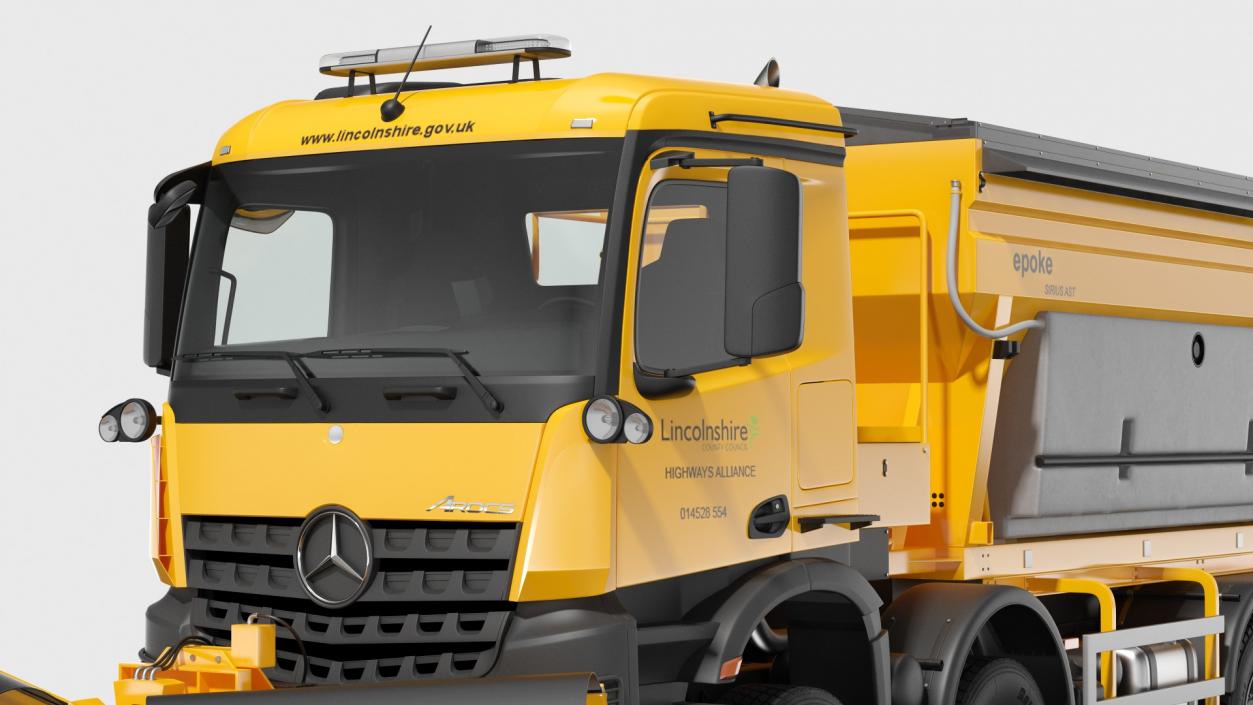 Mercedes Benz 8x6 Arocs Gritter Truck Rigged 3D model