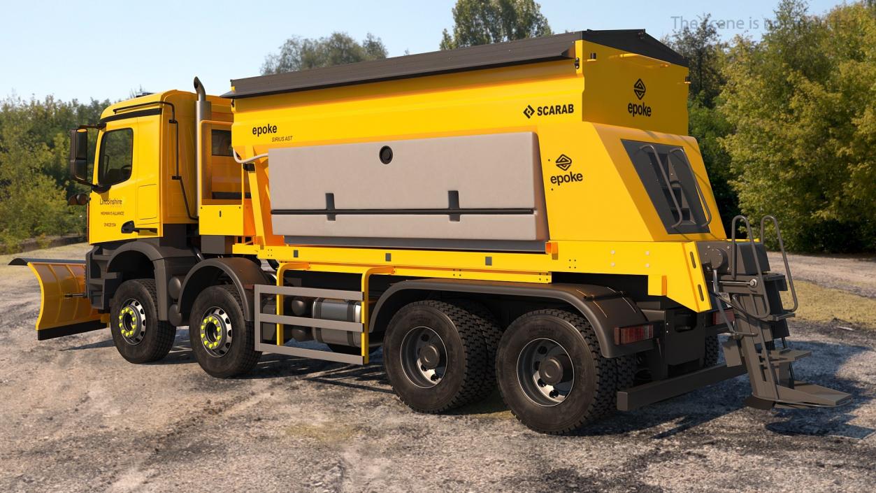 Mercedes Benz 8x6 Arocs Gritter Truck Rigged 3D model