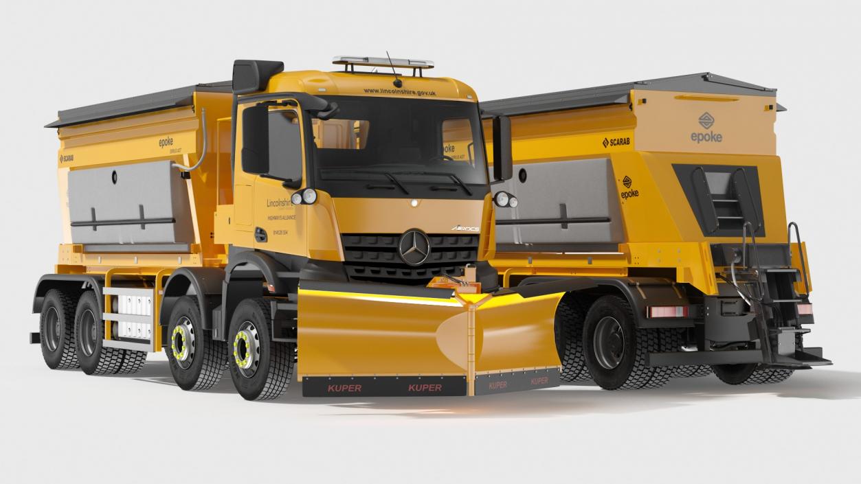 Mercedes Benz 8x6 Arocs Gritter Truck Rigged 3D model