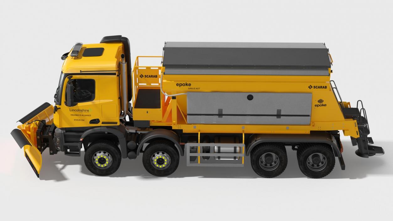 Mercedes Benz 8x6 Arocs Gritter Truck Rigged 3D model