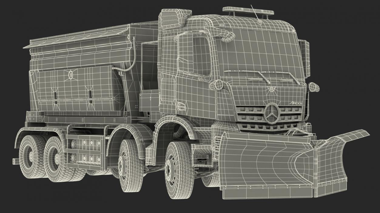 Mercedes Benz 8x6 Arocs Gritter Truck Rigged 3D model