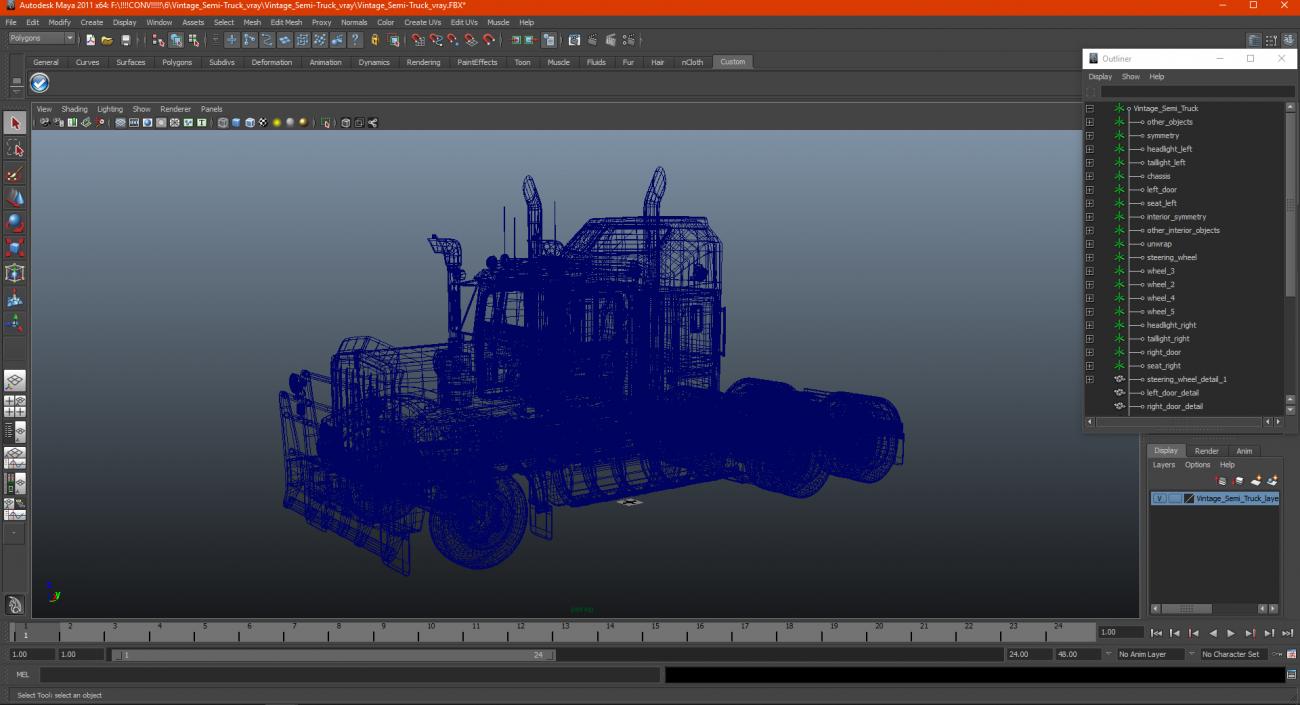 3D Vintage Semi-Truck model