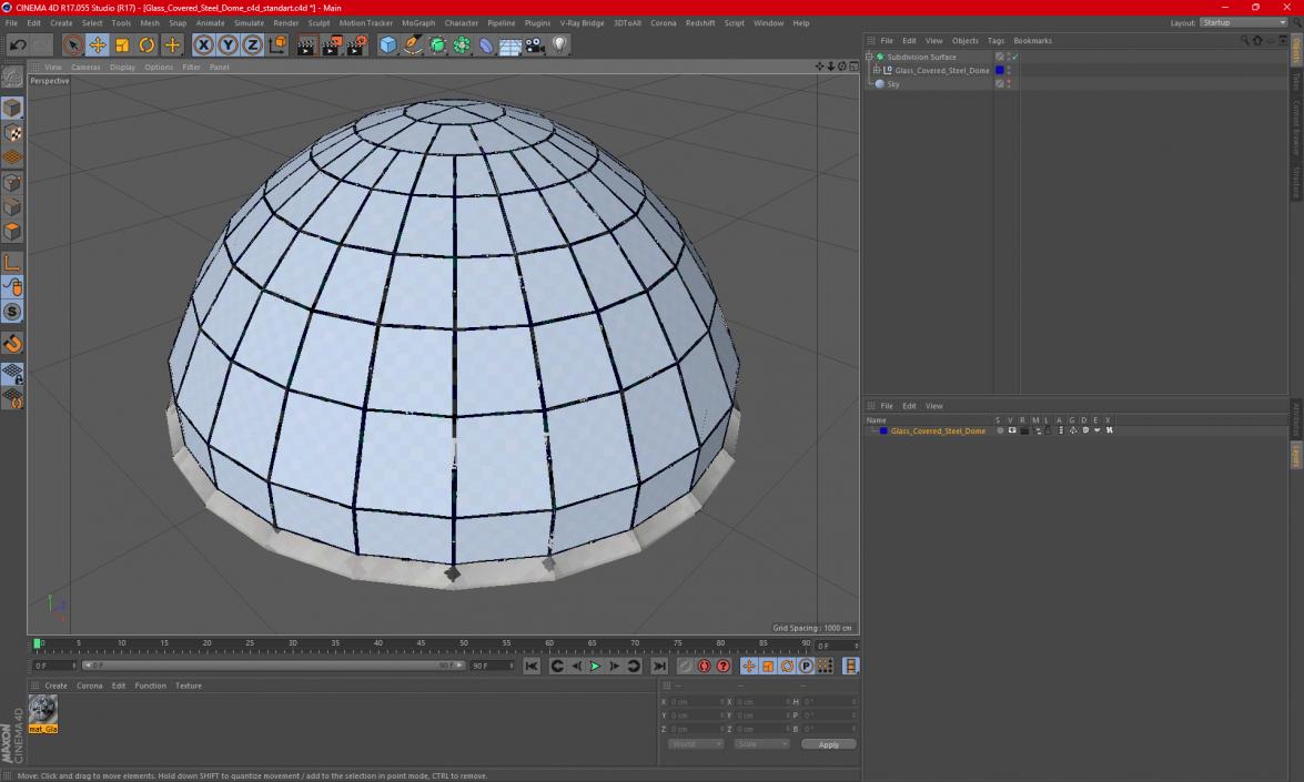 Glass Covered Steel Dome 3D model